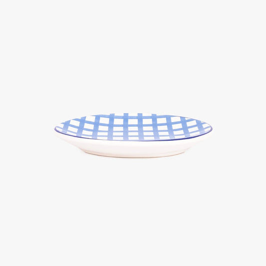 Blue striped round soap dish VICHY