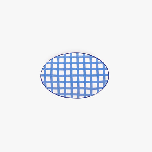 Blue striped round soap dish VICHY