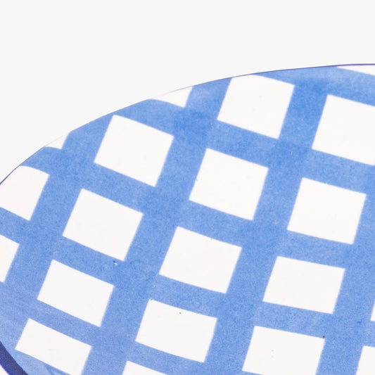 Blue striped round soap dish VICHY