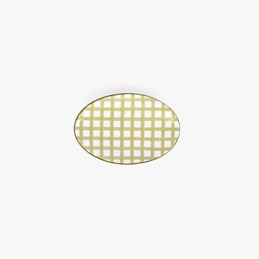 Green striped round soap dish VICHY