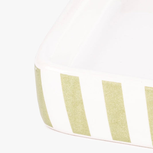 Green striped tray VICHY