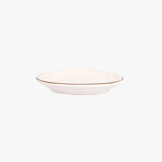Beige striped round soap dish VICHY