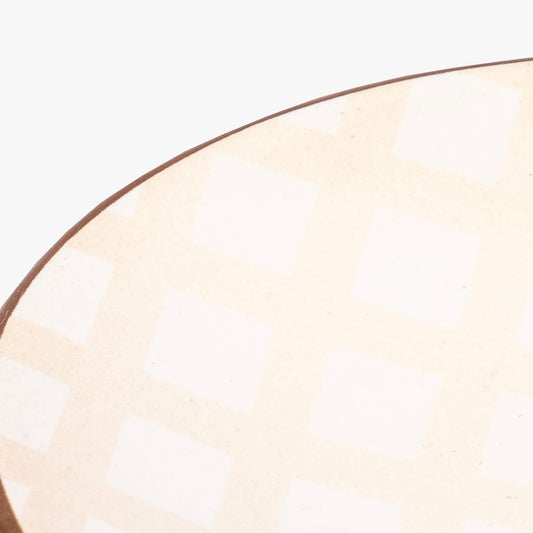 Beige striped round soap dish VICHY