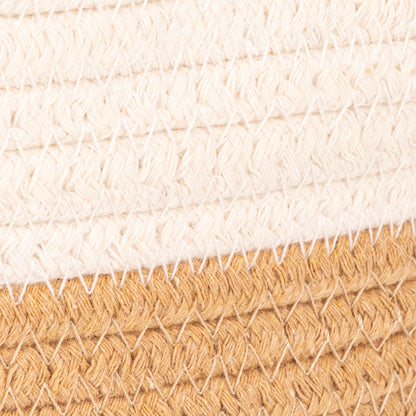 Cesto algodón beige/blanco con asa D16x18cm CERCAL  
