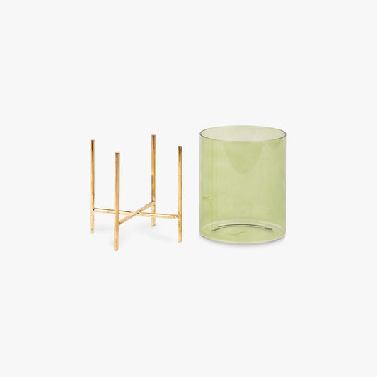 Jarra vidro verde D10x15cm GLASS