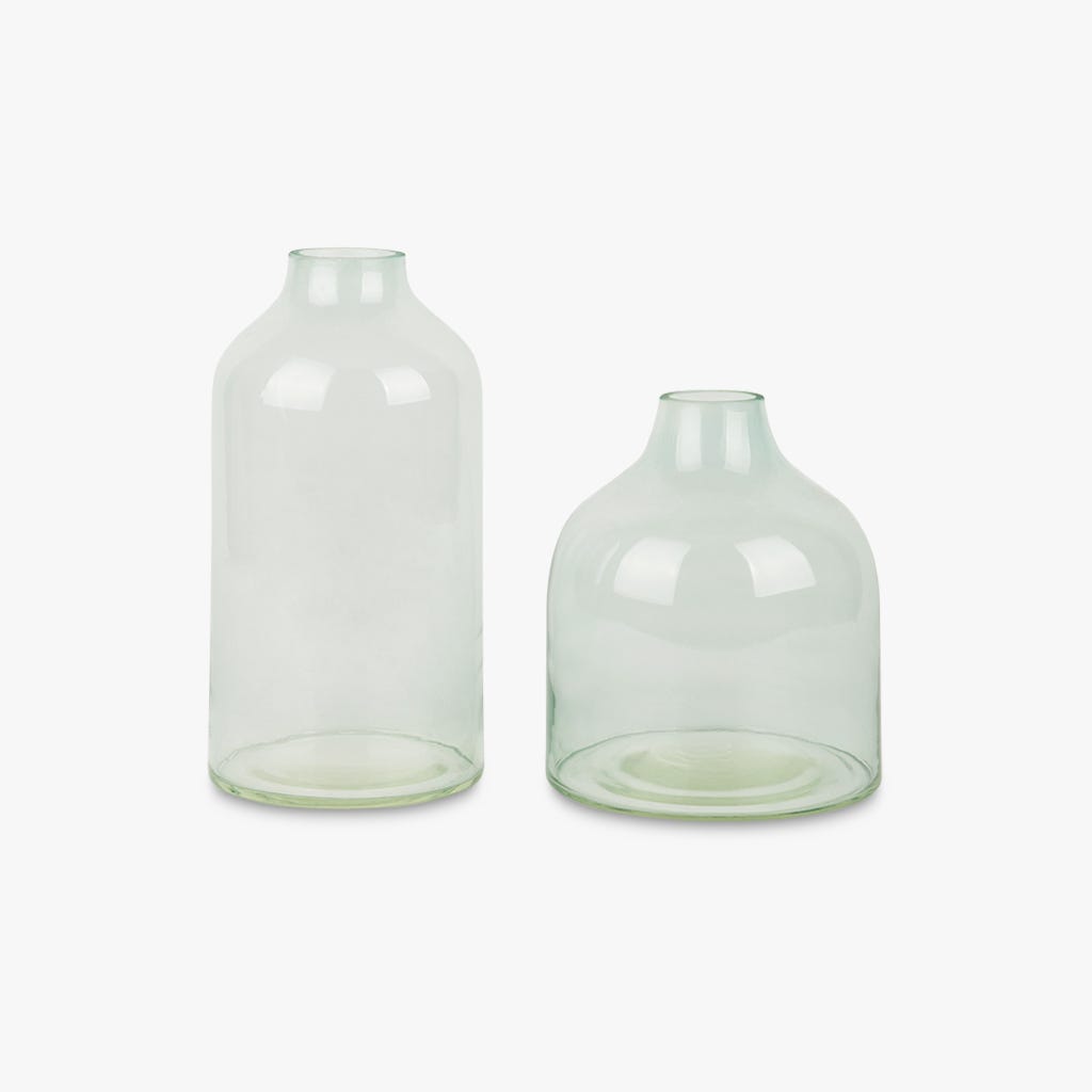 Vase glass blue D17x21cm GLASS