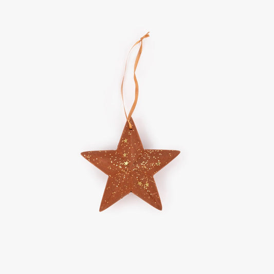 Enfeite de Natal Estrela Laranja 12 cm BRIGHT