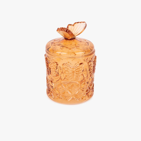 Brown glass butterfly box MIA