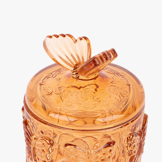 Brown glass butterfly box MIA