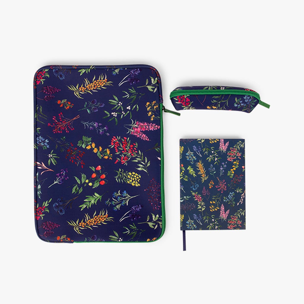 Caderno A5 flores linhas GARDEN MEMORIES
