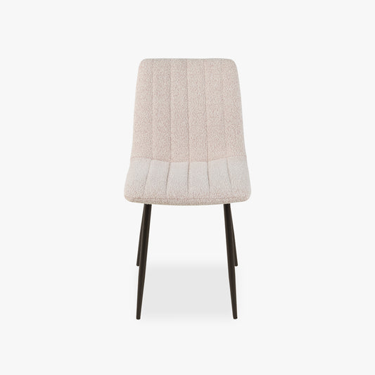 Chaise rose clair avec pieds en métal noir RIBE