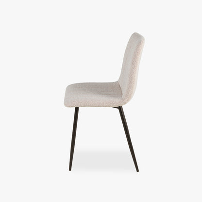 Chaise rose clair avec pieds en métal noir RIBE