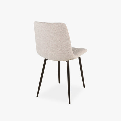 Chaise rose clair avec pieds en métal noir RIBE