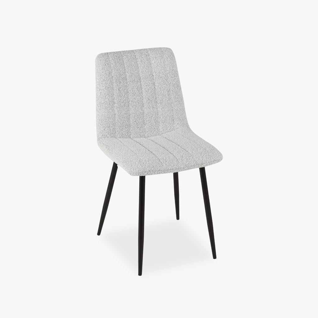 Silla RIBE blanca y marrón con patas de metal negro