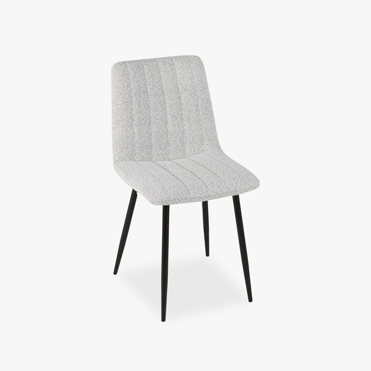 Cadeira Branco Castanho com Pés em Metal Preto RIBE