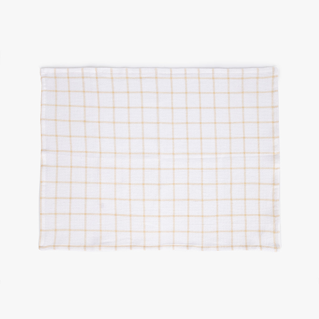 Conjunto de dois panos de Cozinha Xadrez Bege e Branco EVERYDAY