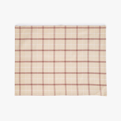 Conjunto de dois panos de Cozinha Xadrez Bege, Bordeaux e Branco CHECKS