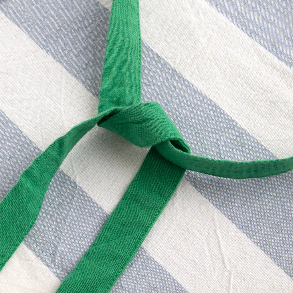 Avental de Algodão Riscas Azul com bolso Verde TÂNGER