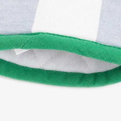 Pega luva de Algodão Riscas 
Azul e Verde TÂNGER