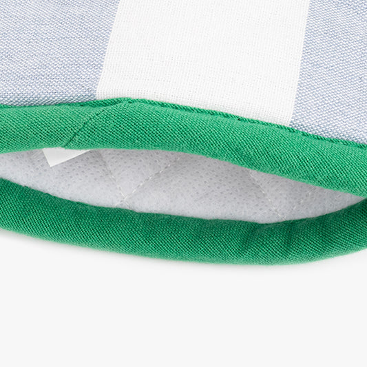 Pega luva de Algodão Riscas 
Azul e Verde TÂNGER