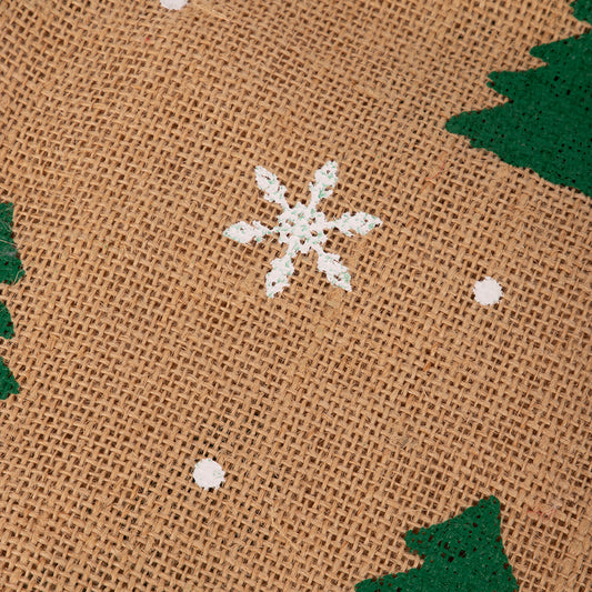 Bas de Noël en jute avec pins 50cm COZY