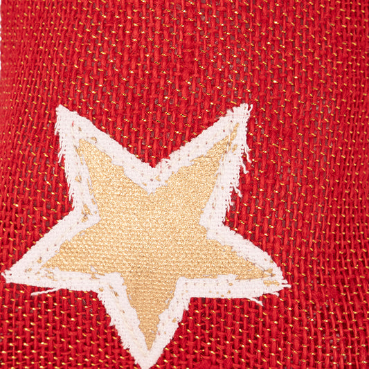 Sac en jute rouge étoile 18x12cm COZY