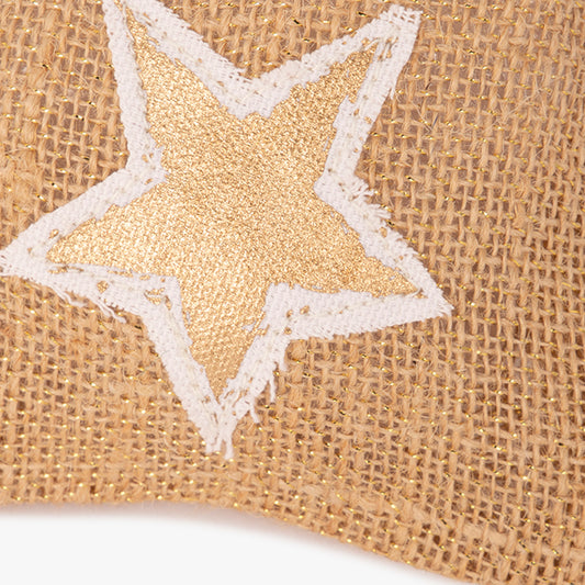 Sac en jute étoile dorée 18x12cm COZY