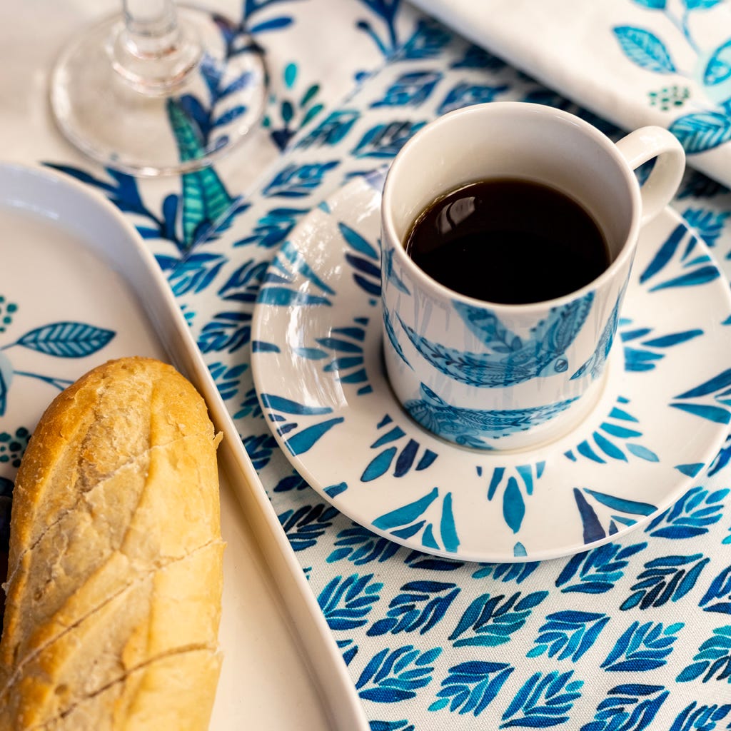 2 chávenas de chá BLUE BIRD - Gato Preto