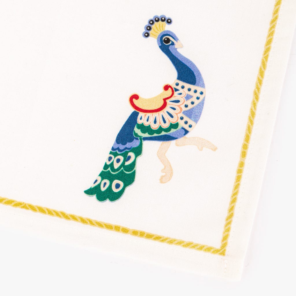 2 Guardanapos de algodão ilustrações 45x45cm CARROSSEL - Gato Preto