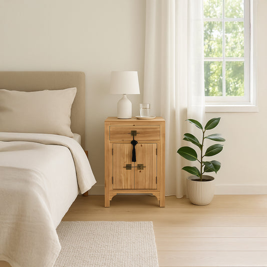 Mesa de Cabeceira Oriental Madeira OSAKA