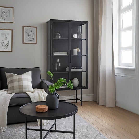 Vitrine Alta de Ferro Preto com Duas Portas CHICAGO