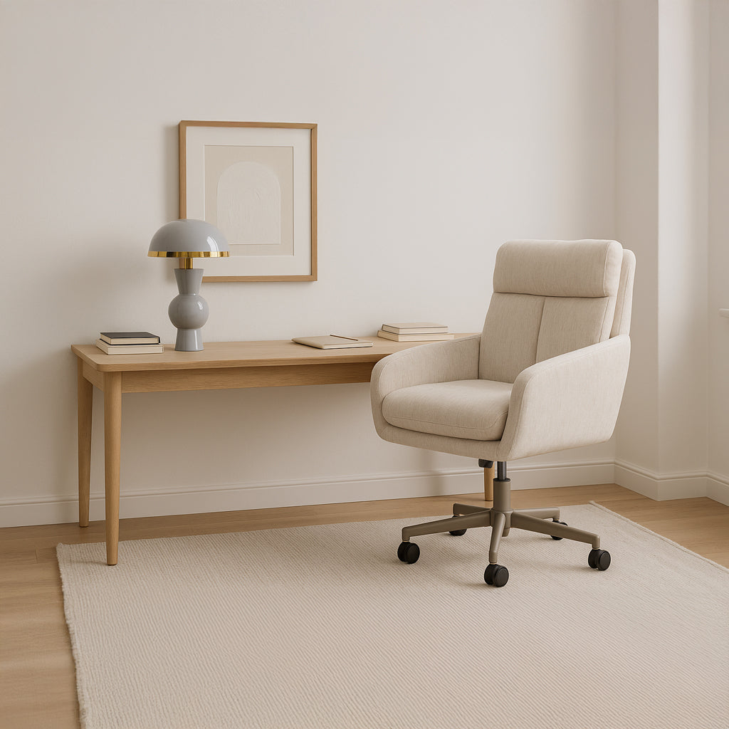 Cadeira de Escritório Giratória Tecido Bege NÓRDIS