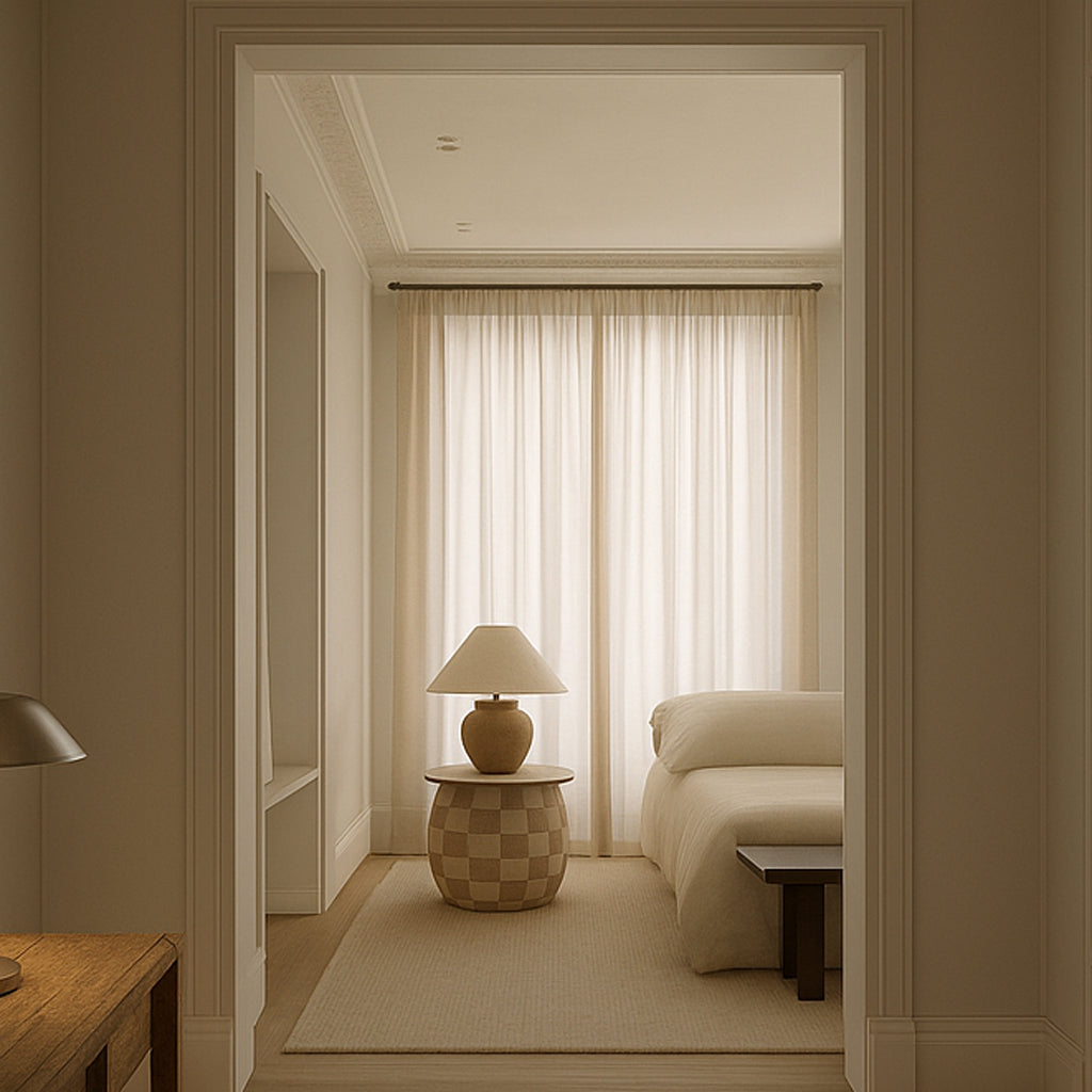 Mesa de Apoio Madeira y Cuerda 60x60x46 VEREDA