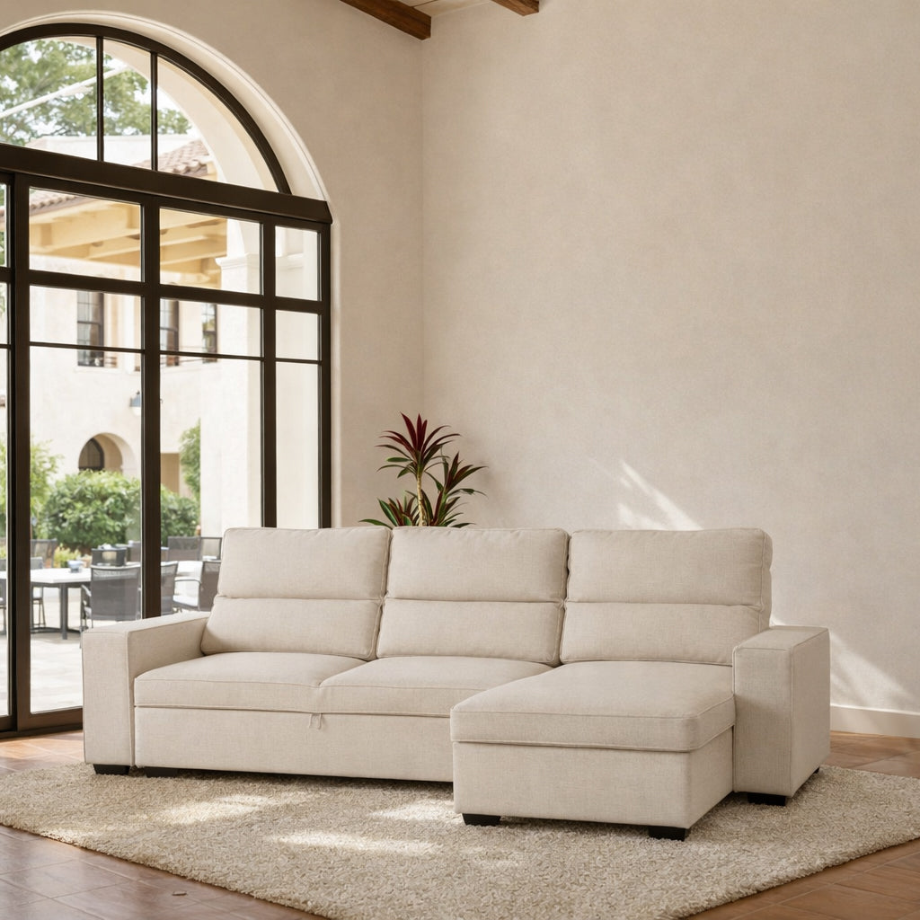 Sofa bed with chaise longue SANDLER