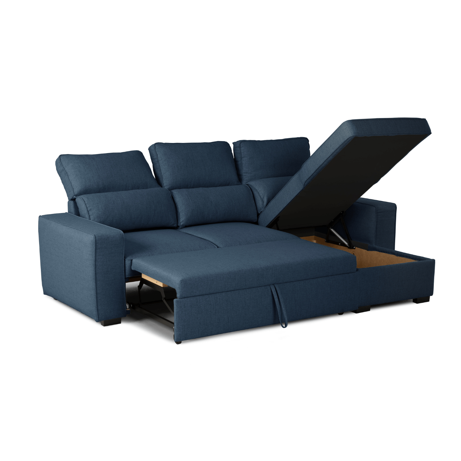 Sofá - Cama 4 Lugares com Chaise Longue Reversível e Arrumação - HarperC1536BFSRG8220_C24