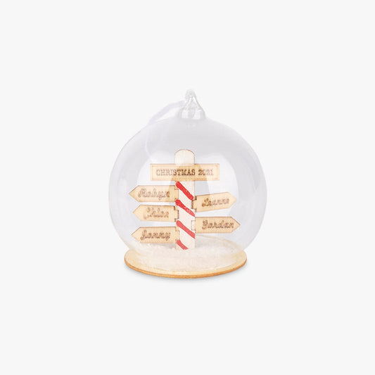 Plaque de direction en boule de verre 8 cm