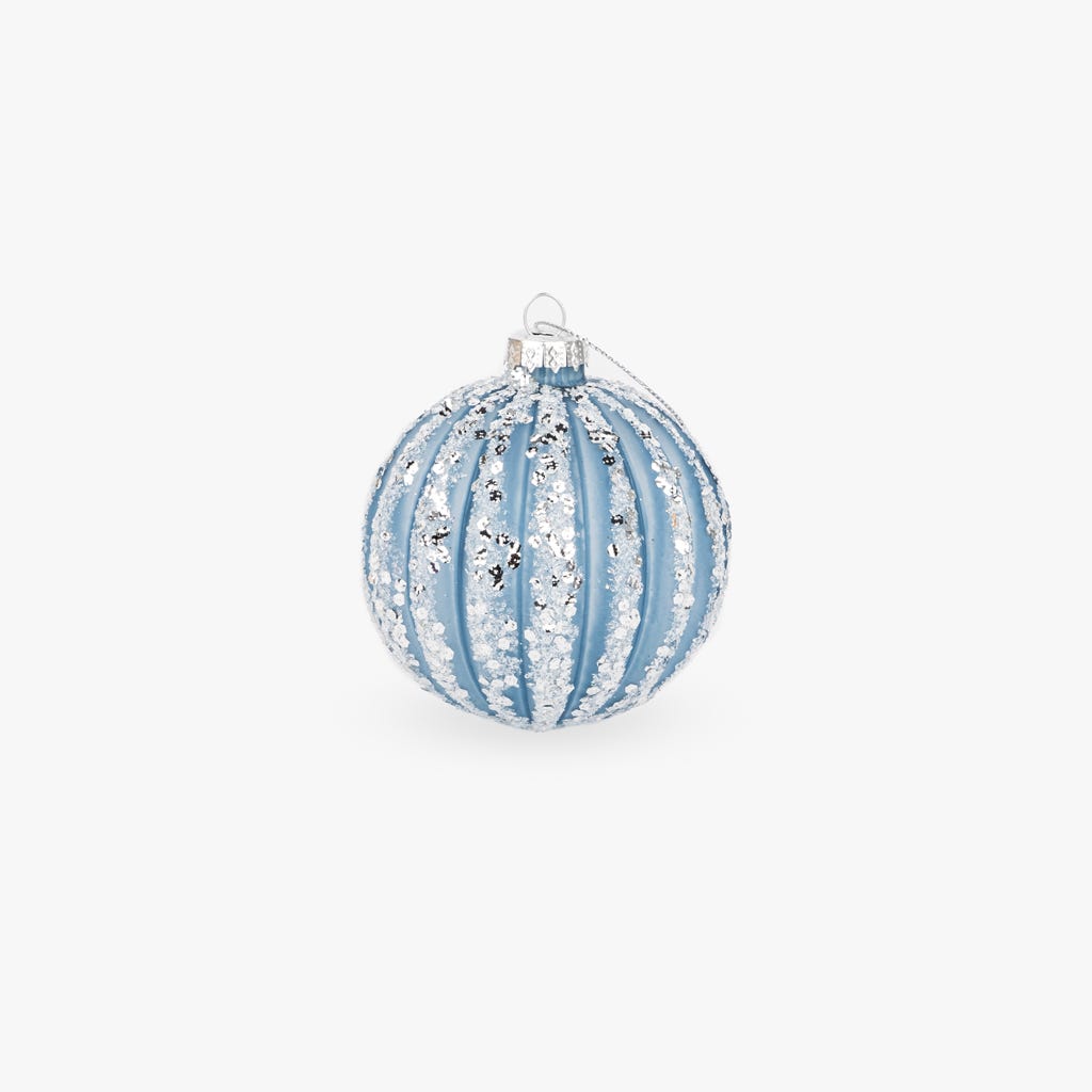 Blue Glass Ball 8cm NEW BRIGHT