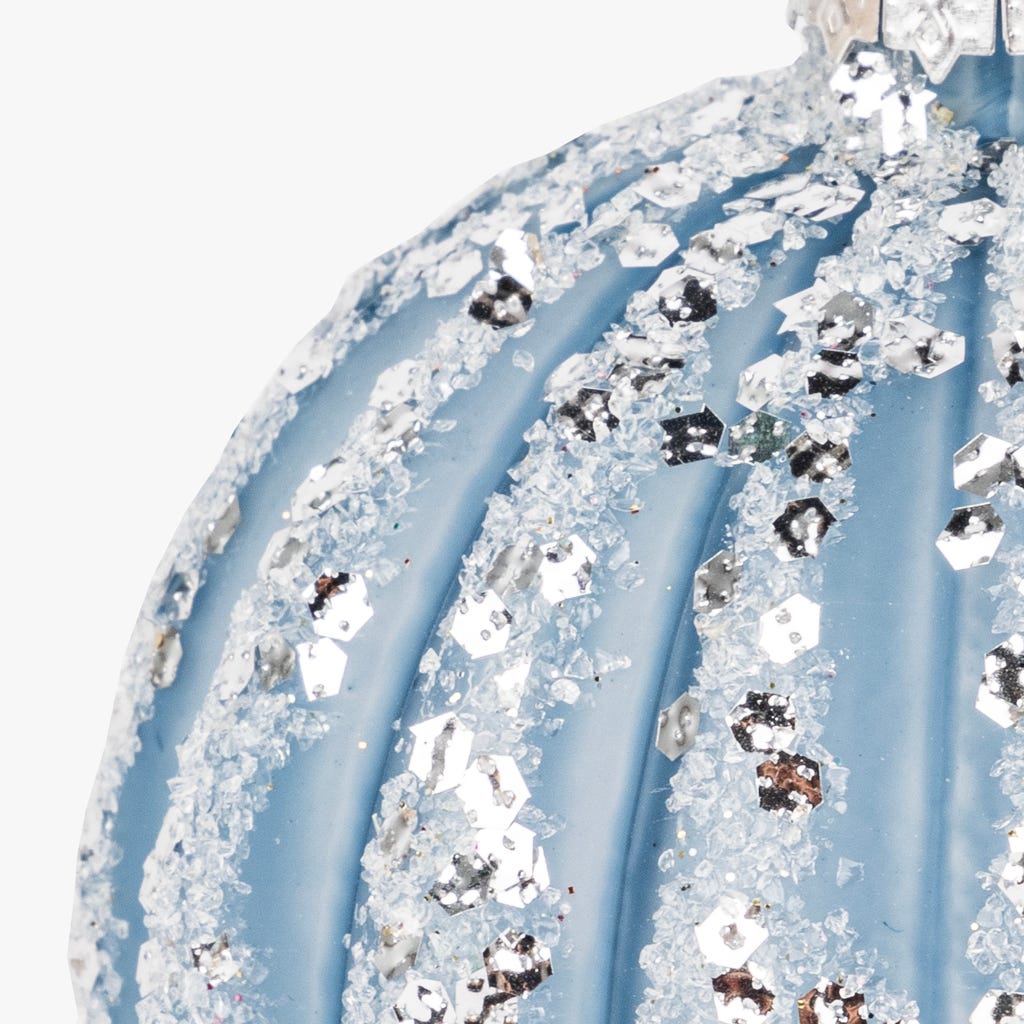 Blue Glass Ball 8cm NEW BRIGHT