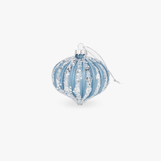 Boule de Verre Goutte Bleue 8cm NEW BRIGHT