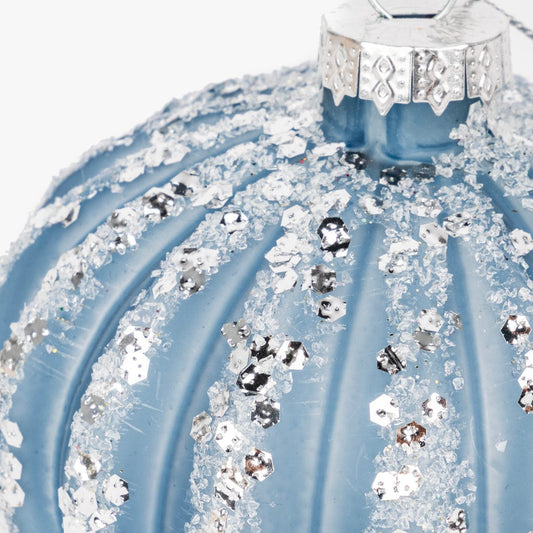 Boule de Verre Goutte Bleue 8cm NEW BRIGHT