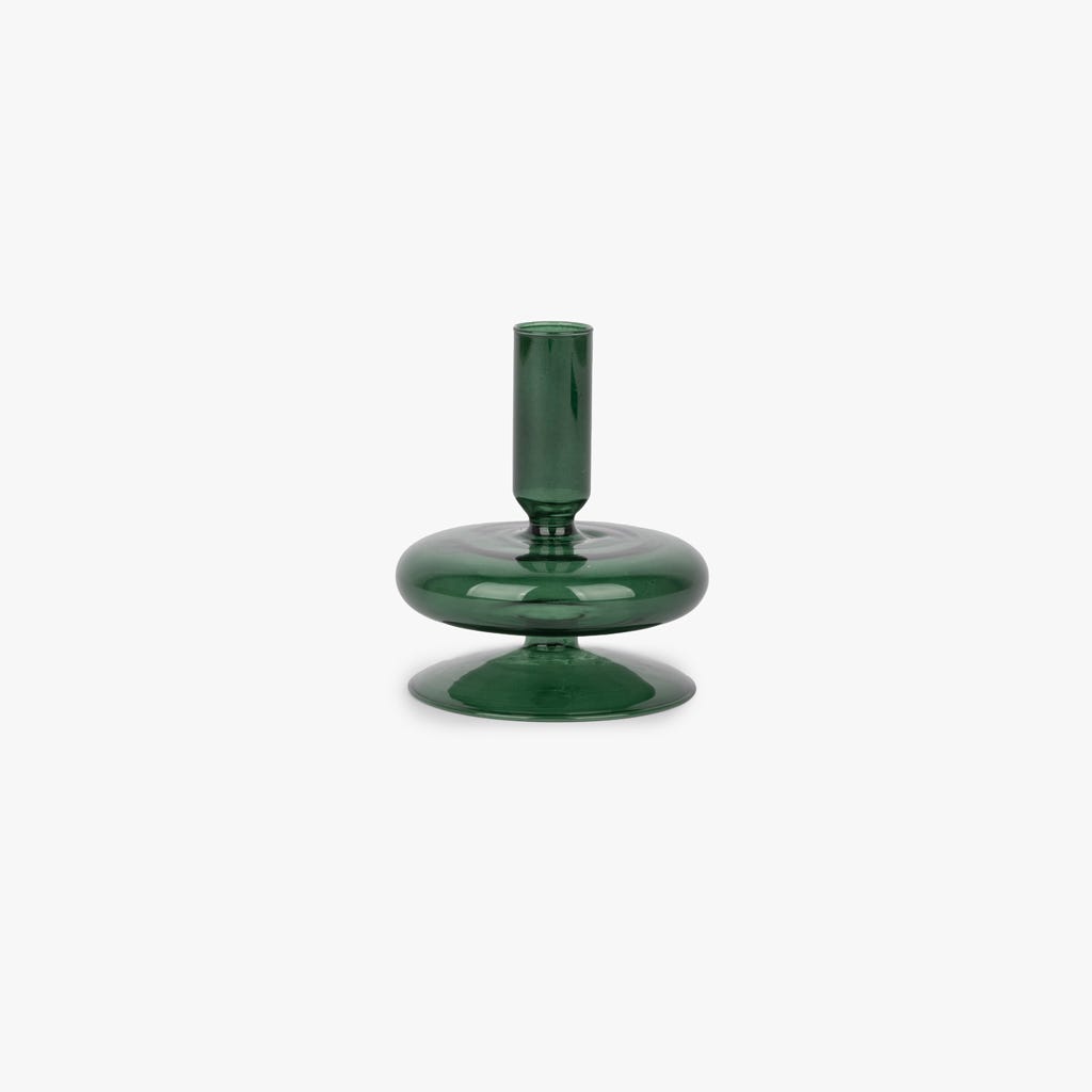 Castiçal vidro verde BUBBLE