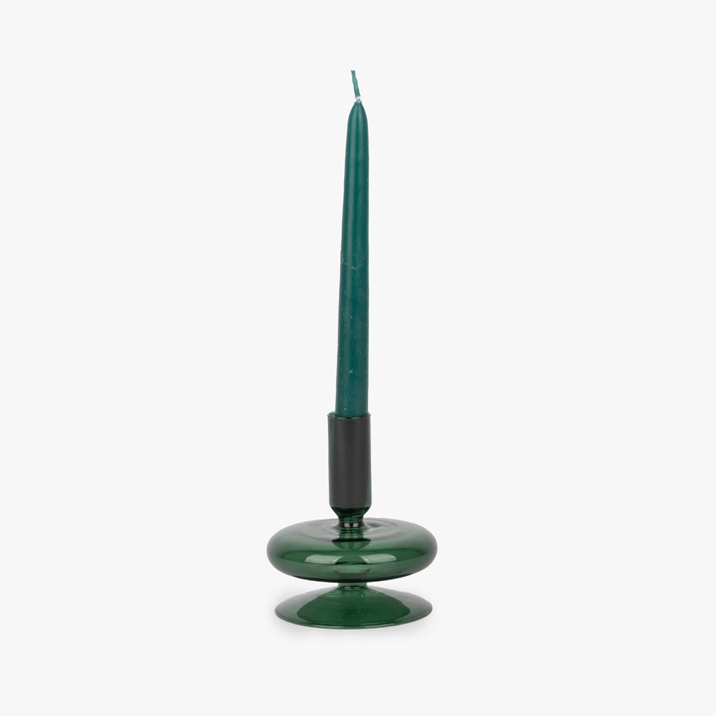 Candelabro de cristal verde 20cm BUBBLE