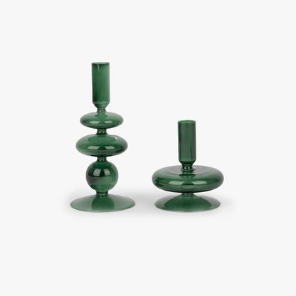 Candelabro de cristal verde 20cm BUBBLE