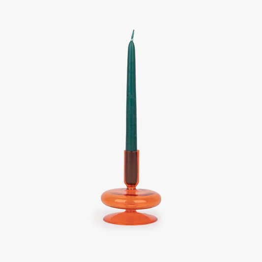 Candelabro de cristal naranja 20cm BUBBLE