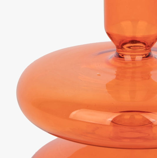 Candelabro de cristal naranja 20cm BUBBLE