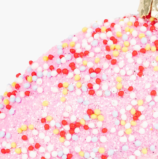 Ornement en verre Donut rose 9cm KITSCH