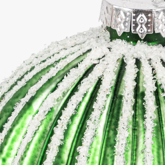Boule en verre vert 8cm COZY