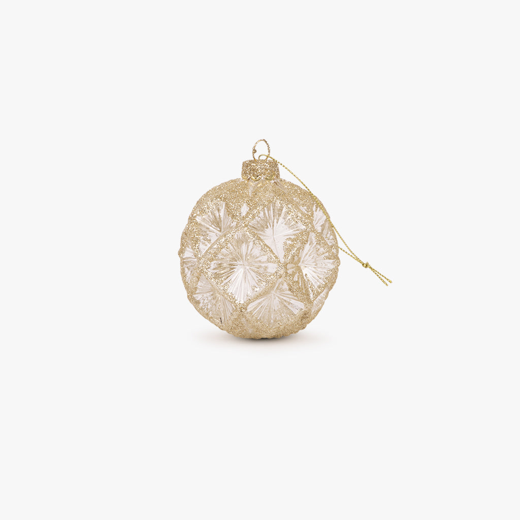 Boule en Verre Dorée 8cm NEW BRIGHT