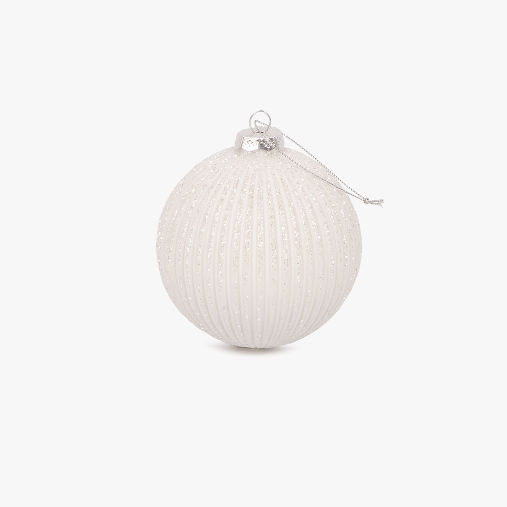 Bola de Vidrio Brillante Blanca 10cm NEW BRIGHT