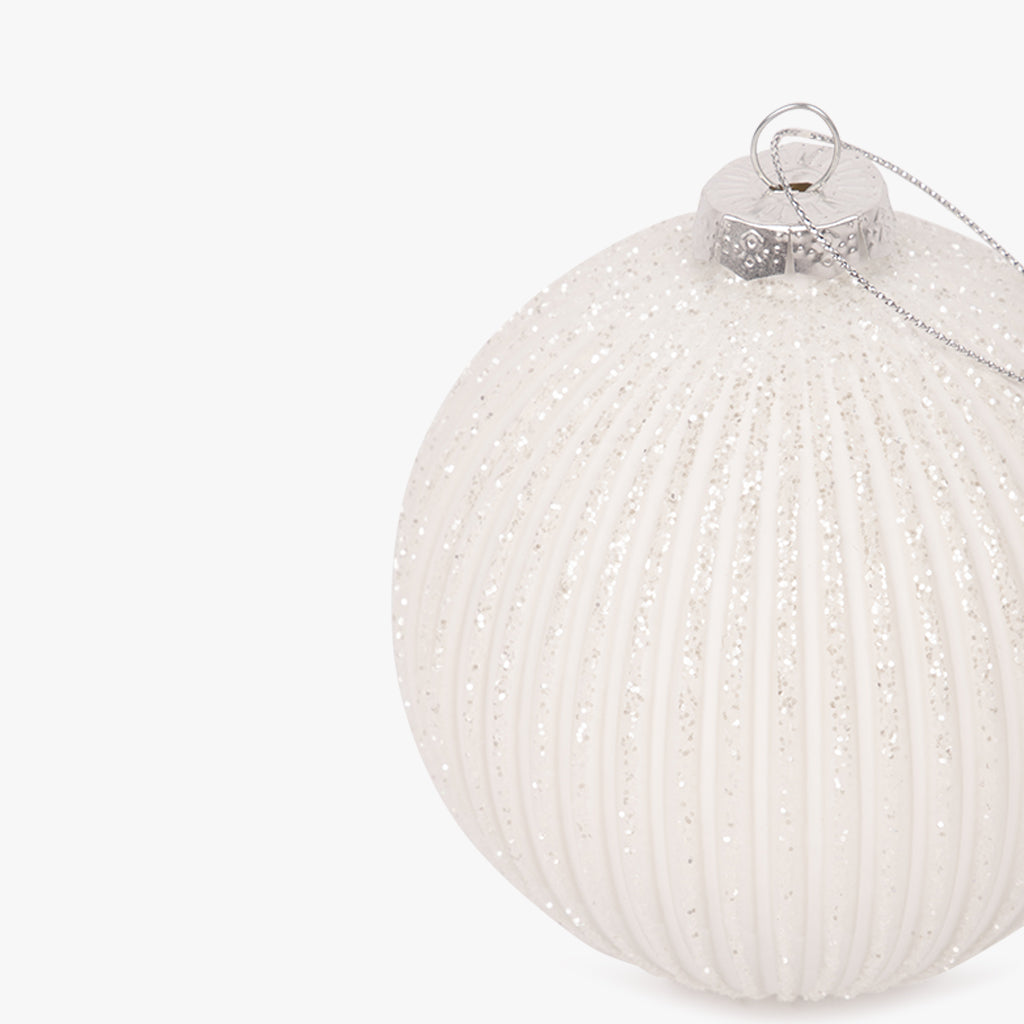 Bola de Vidrio Brillante Blanca 10cm NEW BRIGHT